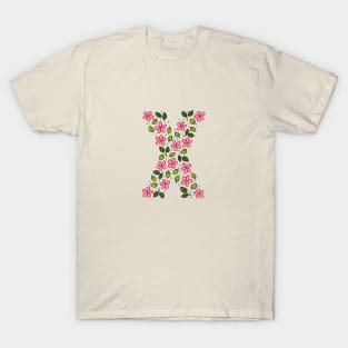 Floral Monogram Letter X T-Shirt